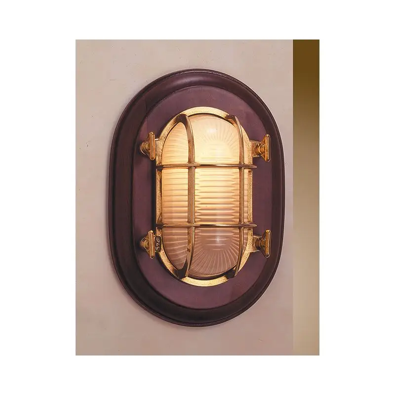Non Perdere Lampada Applique Oval in Ottone Giallo Lucido con Base in Legno - Power LED S Sabbiato - Foresti e Suardi
