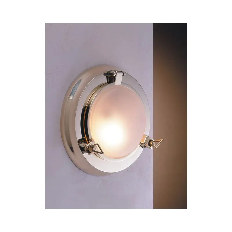 Lampada Applique in Ottone Giallo Lucido E27 Sabbiato - Foresti e Suardi - Illuminazione Nautica Elegante per Barche e Ambienti Marini Prezzo Ridotto