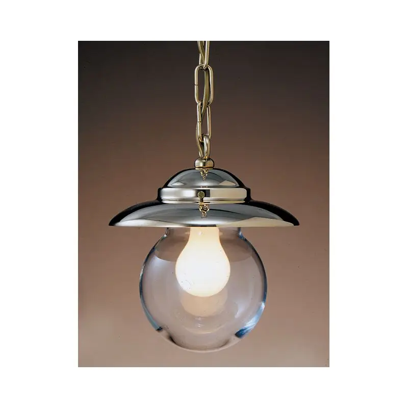 Lampada da Soffitto in Ottone Giallo Lucido E27 con Diffusore Trasparente - Foresti e Suardi - Modello 2071B.LT 220-240 Max 77 Solo Oggi