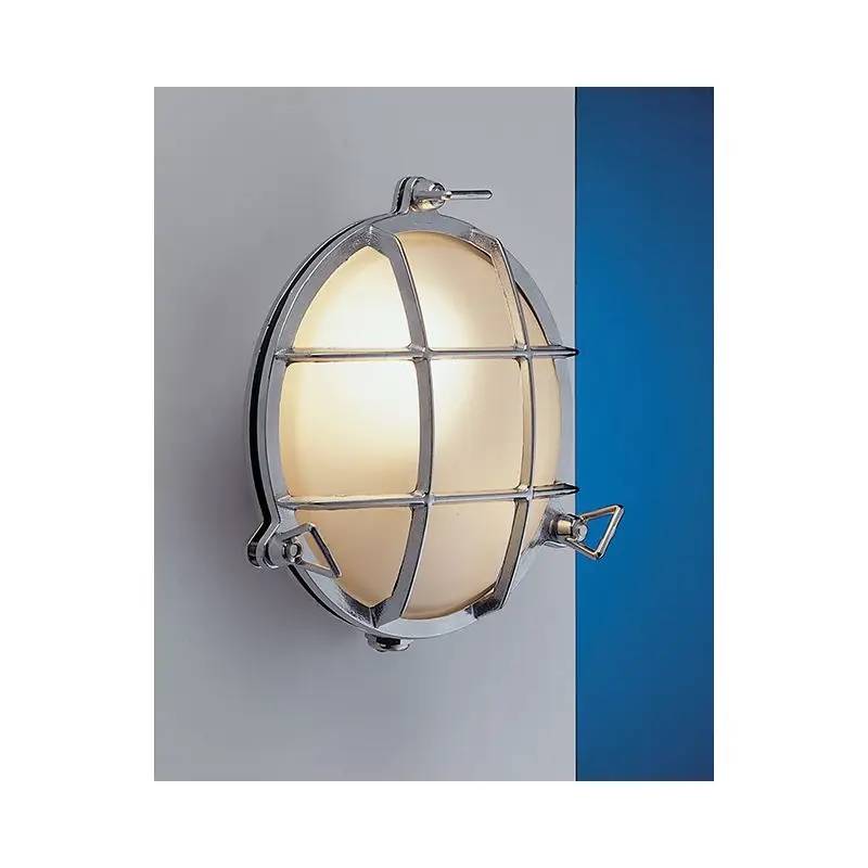 Miglior Prezzo Tartaruga Tonda Ø215 in Ottone Argento Cromato con Power LED S Sabbiato - Foresti e Suardi, Illuminazione Nautica di Design con E27 e Valori Fotometrici Avanzati.