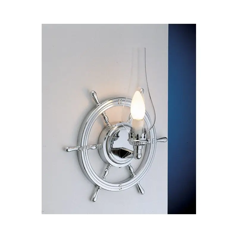 Lampada Applique Foresti e Suardi in Ottone Argento Cromato con Timone - E14 Trasparente 220-240V Max 46W Occasione