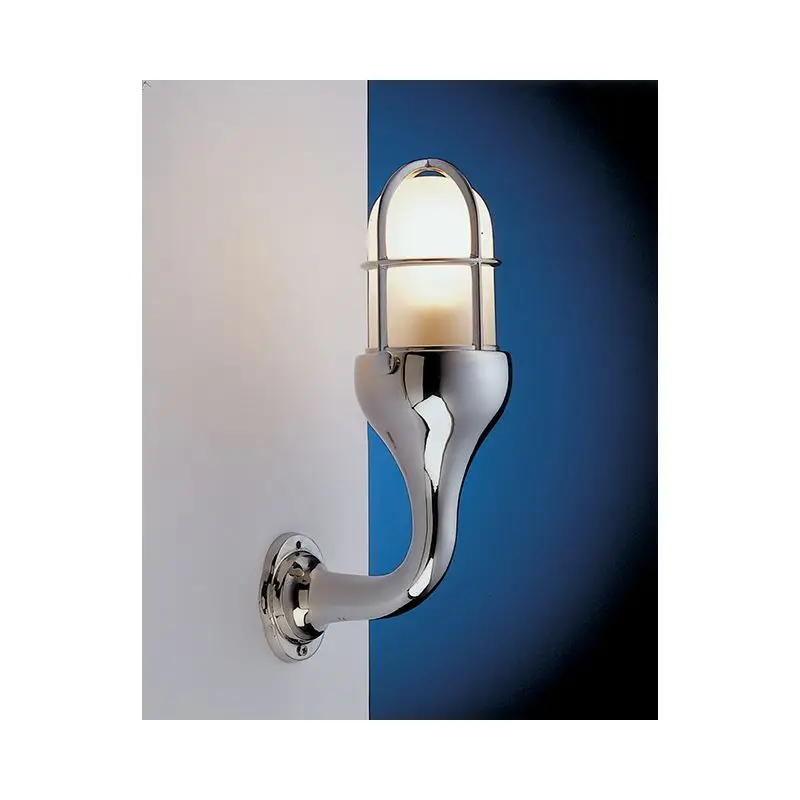 Lampada Applique in Ottone Argento Cromato E27 T Trasparente - Foresti e Suardi - Max 70W per Nautica e Vela Direttamente Dal Produttore