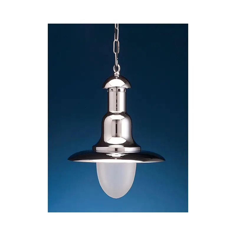 Popolare Lampada da soffitto in ottone argento cromato E27 T trasparente - Foresti e Suardi - Ø 260 mm, max 77 watt, ideale per ambienti nautici e marini.