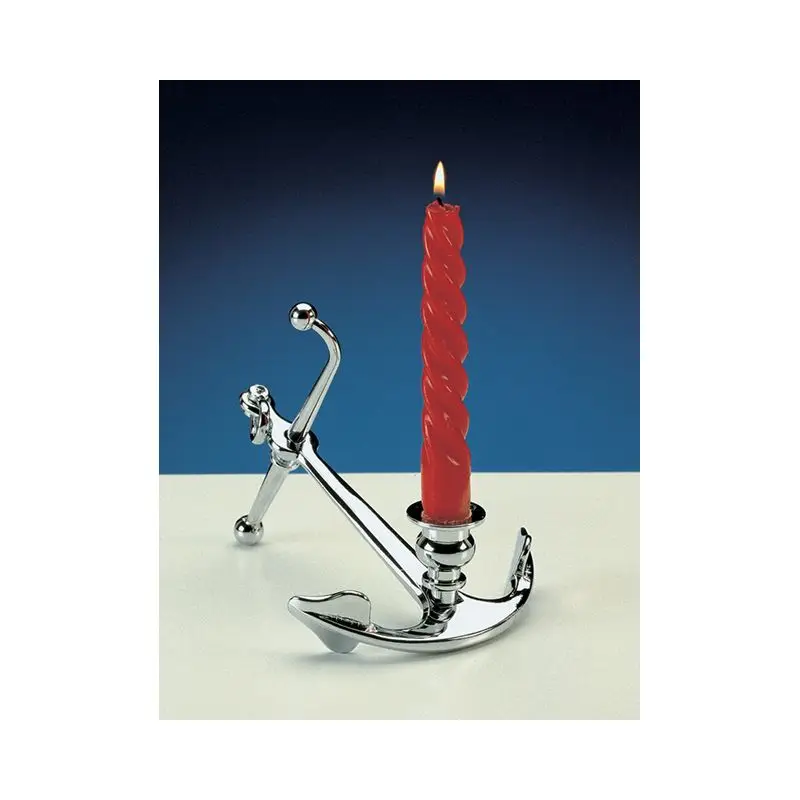 Portacandela in Ottone Argento Cromato Foresti e Suardi - Design Elegante per Nautica e Barche Promozione Esclusiva