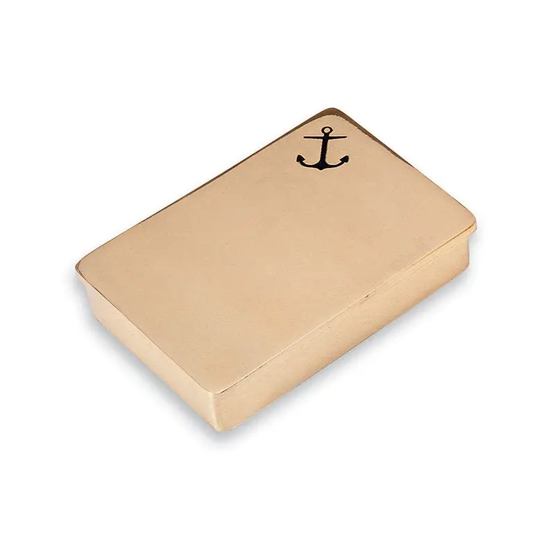Prezzo Di Fabbrica Portaoggetti in Ottone Giallo Lucido Foresti e Suardi - Elegante Portaoggetti o Sigarette con Serigrafia Smaltata