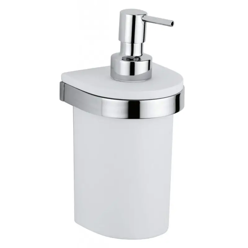 Dispenser Sapone da Parete ATLANTIS in Ottone Argento Cromato con Fissaggio a Parete - BCO Bianco di Foresti e Suardi Spedito Oggi