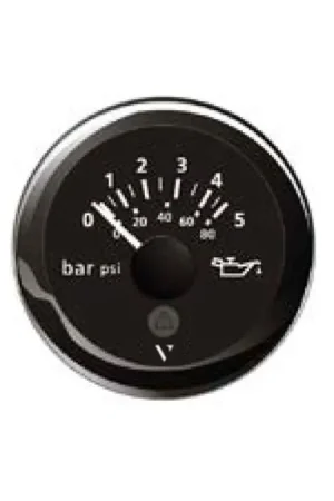 Occasione Manometro Olio 5 Bar Nero - Strumento Stagno IP67 con Illuminação Rossa e Cornice Tonda - 12/24V VDO Marine