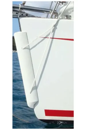 Ultima Occasione Parabordo Blade in Poliuretano Morbido - Protezione per Prua Barche a Vela Cruiser e Racer - Colore Bianco - Dimensioni 104x16x12 cm - Fornito con Cime Montate
