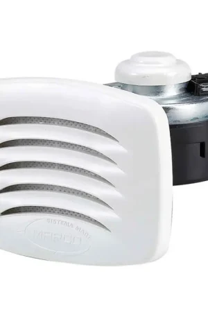 Tromba Incasso Bianca 12V - Tromba Eletromagnetica per Barche, 108 dB, Corpo e Griglia in ASA Resistente ai Raggi UV Popolare