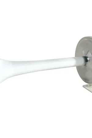 Reso Gratuito Tromba Elettromagnetica a Cornetto 24V - Potente e Compatta, 114 dB in Ottone Verniciato e Acciaio Inox, Lunghezza 250 mm