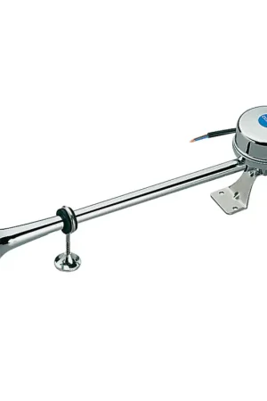 Popolare Tromba Elettromagnetica a Cornetto 24V in Acciaio Inox - Suono Intenso 118 dB, Udibilità fino a 1.300 metri, Lunghezza 400 mm - Ideale per imbarcazioni
