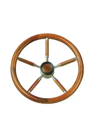Ruota Timone Teak Ø 400 mm - Volante Nautico in Legno con Impugnatura e Razze Rivestite - Savoretti Più Venduto
