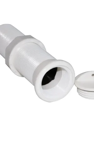 Scarico a Mare in Nylon Bianco con Valvola di Non Ritorno, Dado e Tappo a Vite - Accessorio Nautico Ideale per Barche Occasione Imperdibile