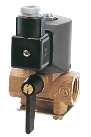 Must-Have Elettrovalvola 24V in Ottone e Acciaio Inox - Apertura Elettrica per Acqua e Gasolio, 600 Lt/h, Chiusura Manuale, Filettatura 1/2” Gas, Potenza Bobina 14W