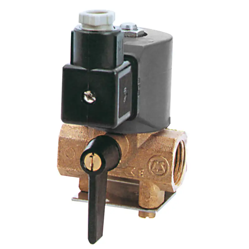 Must-Have Elettrovalvola 24V in Ottone e Acciaio Inox - Apertura Elettrica per Acqua e Gasolio, 600 Lt/h, Chiusura Manuale, Filettatura 1/2” Gas, Potenza Bobina 14W