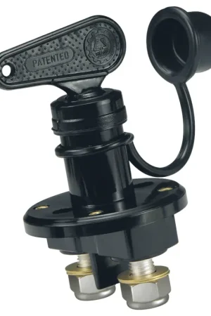 Stacca Batteria Unipolare con Chiave Estraibile - 100 Amp Continuo, 2000 Amp per 3 Secondi, in Plastica con Contatti in Rame Argentato, Fissaggio Ø 64 mm per Nautica e Barche Spedito Oggi