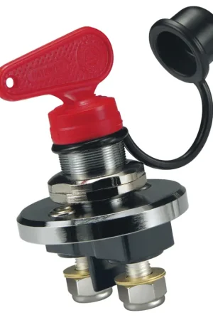 Stacca Batteria Unipolare in Ottone Cromato con Chiave Estraibile - 140 Amp Continuo, 2000 Amp per 3 Secondi, Fissaggio Universale per Vela e Nautica Nuovo Arrivo