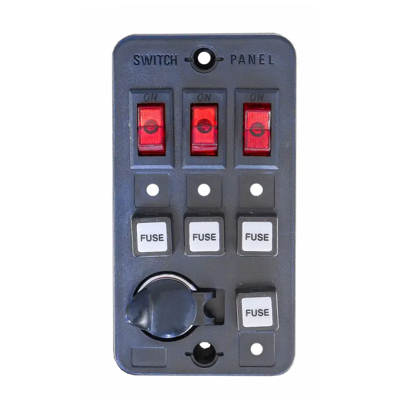 Occasione Imperdibile Pannello Elettrico Nautico 3 Interruttori con Fusibili - Comando in ABS Nero 12V per Barche e Vela