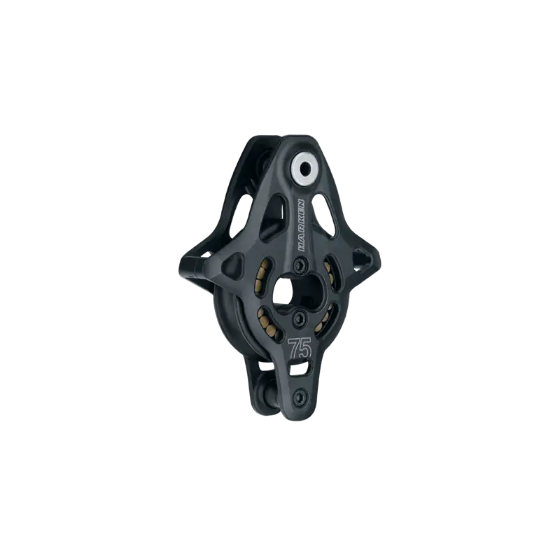 Bozzello Harken Black Magic 75 mm Runner - Arricavo Professionale per Barche da Regata con Anodizzazione Hard Lube e Cuscinetti in Torlon per Regolazione Albero e Vento Professionale
