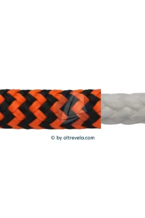Doppia treccia POLIESTERE Ø10mm spina di pesce arancio/nero Spedito Oggi