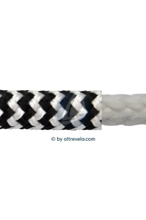 Doppia treccia POLIESTERE Ø8mm spina di pesce bianco/nero Spedito Oggi