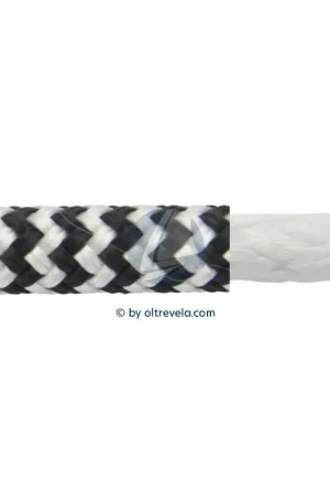 Prezzo Scontato Doppia treccia HMPE Ø8mm spina di pesce bianco/nero
