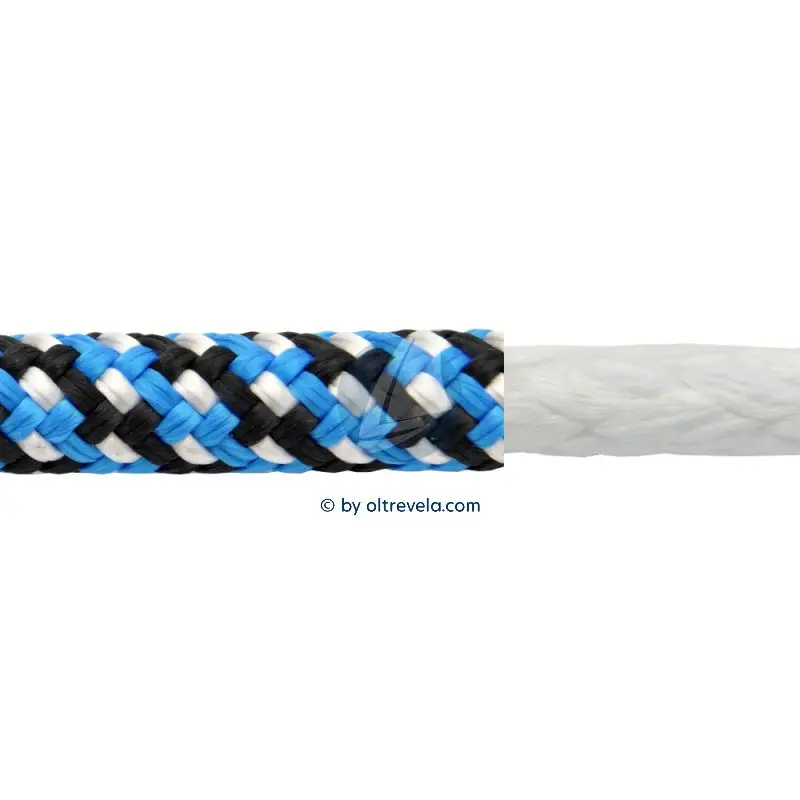 Ordina Subito Doppia treccia HMPE Ø6mm spina di pesce bianco/nero/blu