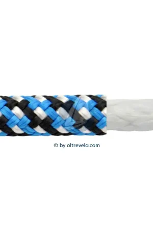 Promozione Doppia treccia HMPE Ø5mm spina di pesce bianco/nero/blu