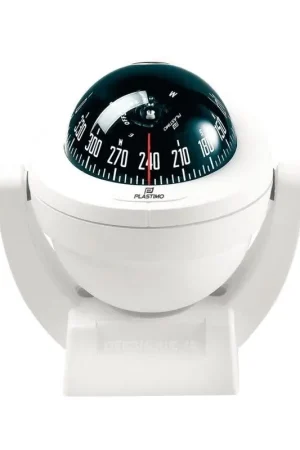 Bussola Offshore 75 Basic Bianca - Compasso Nautico con Rosa Nera Ø 70 mm per Installazione su Piani Orizzontali o Verticali per Barche a Motore Bestseller