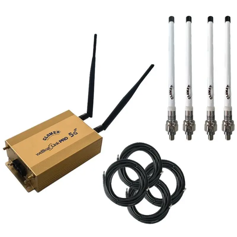 Di Tendenza Glomex weBBoat® Link PRO 5G EXT Kit Internet Dual SIM 5G/4G/Wi-Fi per Imbarcazioni con Antenne Esterno e Gestione Facile tramite App