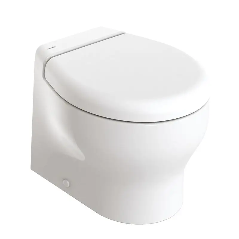 WC Tecma Elegance Short 2G 24V Deep Bowl - Vaso Compatto in Ceramica per Barche, Tecnologia Soft Close e Pannello di Controllo Includo Esclusivo