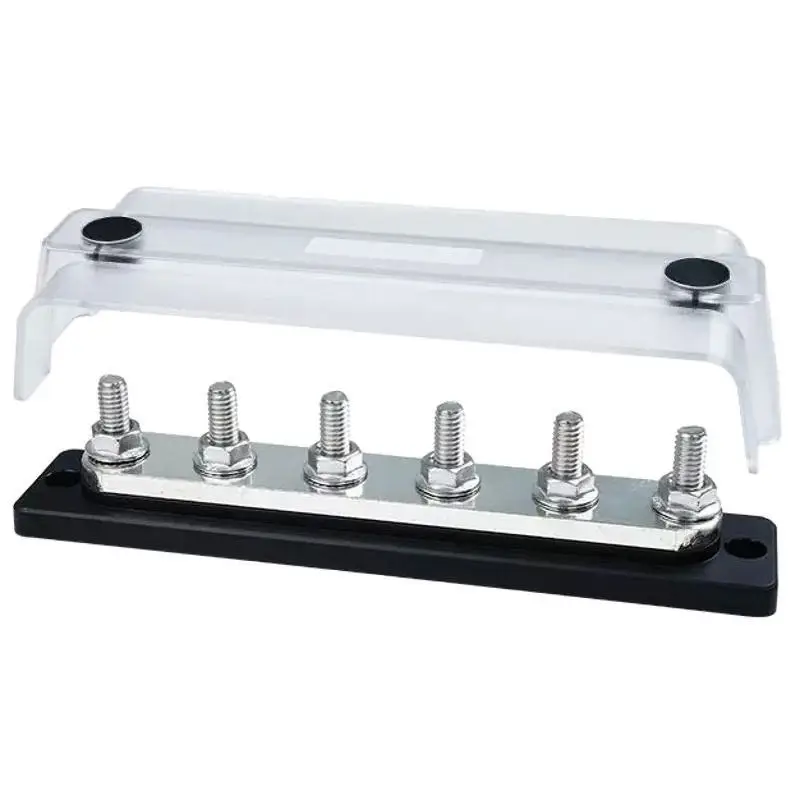 Offerta Lampo Terminale Elettrico Bus Bar Heavy Duty Techno con Cover Trasparente, Barre in Rame Stagnato e Viteria Inox, Fissaggio Diretto Cavi, Voltaggio Fino a 48 V