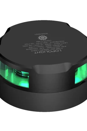 Novità Fanale Orizzontale Lopolight 2 mn 360° Luce Verde Nero - Potenza 4,4W, Visibilità 2 Miglia Nautiche, Montaggio Impermeabile e Resistente, Ideale per Barche fino a 50 m