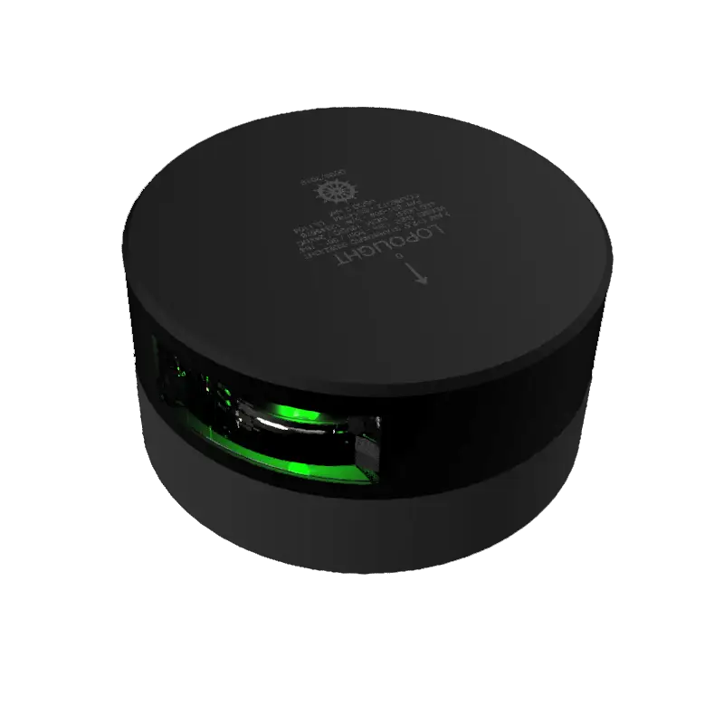 Luce di Dritta Orizzontale Rotonda 112,5° Verde Nero Lopolight - Alta Efficienza con LED Unico, Impermeabile e Durata 50.000 Ore, per Imbarcazioni fino a 50 m Miglior Prezzo