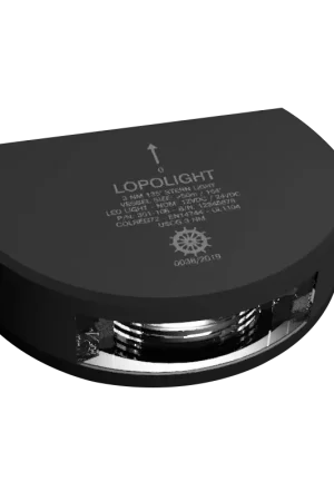 Lopolight Luce di Poppa Verticale Bianca - Nera per Imbarcazioni oltre 50m, 5.2W, 50.000 ore di Durata, Resistente e Impermeabile IP68+ Promozione