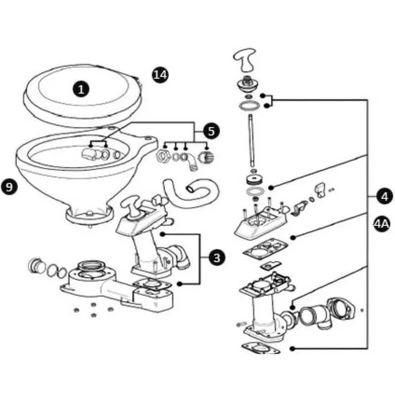 Kit Guarnizioni per WC Manuali Osculati - Ricambi e Accessori Nautici per Manutenzione e Riparazione Barche Prezzo Basso
