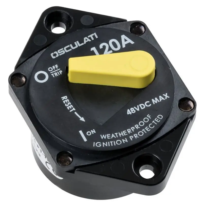Offerta Limitata Termointerruttore da incasso 120 A - Fusibile e Interruttore Nautico IP66 Weatherproof, Capacità Max 5000A, Installazione Facile, -40C° / 85C°