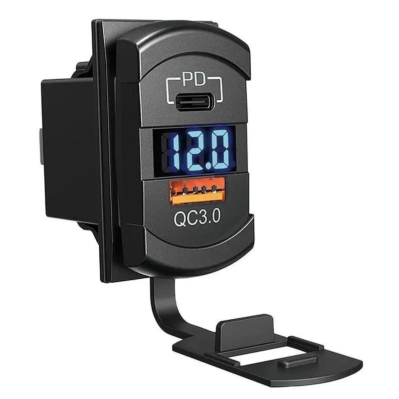 Quantità Limitata Presa di corrente doppia USB A+C con voltmetro 12/24V per barche - compatibile con interruttori CARLINGSWITCH e cornici 14.197.xx