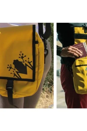 Borsa Amphibious Frog 2,6 l gialla - Borsa a tracolla regolabile e resistente per uso quotidiano con tasche impermeabili. Super Prezzo