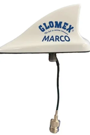 Antenna VHF MAKO GLOMEX Bianca per Comunicazioni Nautiche - Compatta e Impermeabile, Portata fino a 12 NM, Cavo Coassiale Incluso Di Tendenza