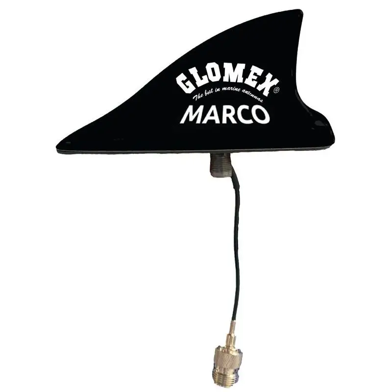 Antenna VHF MAKO GLOMEX Nera - Antenna Marina Impermeabile e Resistete per Comunicazioni Fino a 12 NM - Design Compatto con Cavo da 8mt Incluso Ultima Occasione