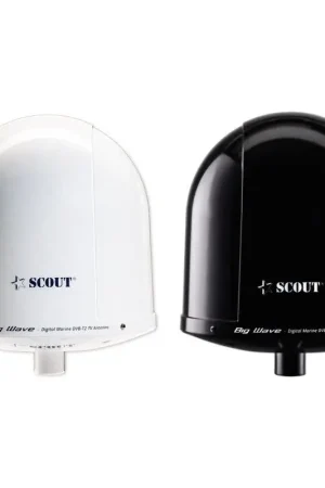 Prezzo Ridotto ANTENNA TV BIG WAVE NERA - ANTENNA TV NERA omnidirezionale 360° TV/FM/DAB con amplificatore Sea-Boost, cavo RG-6 20m e cupola ASA 25cm