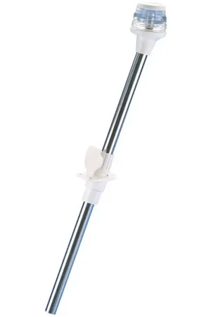 Promo Stagionale Asta Retrattile in Acciaio Inox con Fanale a 360° - Omologata R.I.Na. e M.M.M per Imbarcazioni fino a 20 mt - Ø 19 mm, Altezza 600 mm, Base 65x44 mm
