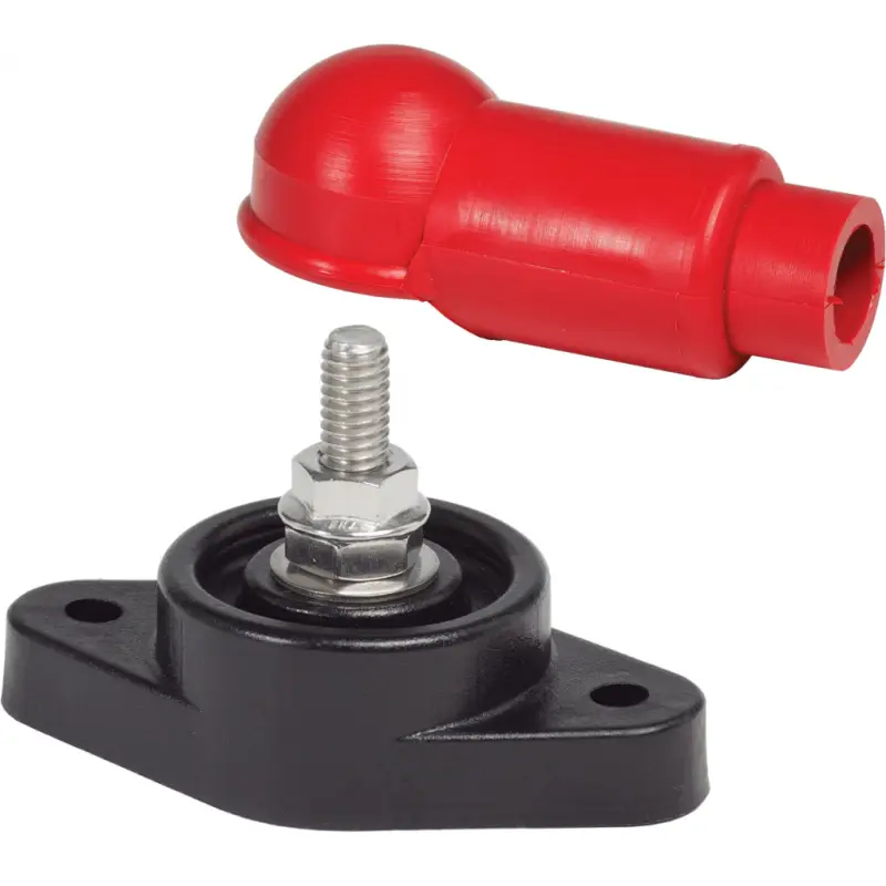 Connettori per Cavi ad Alto Amperaggio Blue Sea - Base in Materiale Termoplastico Rinforzato con Perno in Acciaio Inox e Cappuccio Rosso di Protezione - Rif. Originale 2011 Di Tendenza