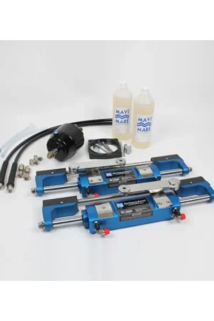 Ultime Pezzi Timoneria Idraulica Universale GF350HD2KIT con Tubo e Raccordi Doppio Cilindro - Completo di 2mt Tubi, Raccordi e 2lt Olio per Barche