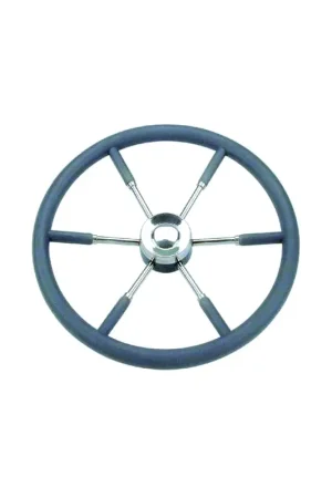 Volante Grigio a 6 Razze Savoretti - Impugnatura Ergonomica e Razze in Acciaio Inox Rivestite in Poliuretano Morbido - Cono Universale Spedito Oggi