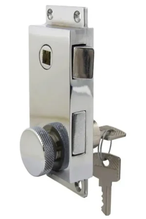 Serratura da Appoggio in Ottone Cromato 110x43 mm con Cilindro Esterno e Pomolo Interno - Semplicità e Sicurezza per la Tua Barca Quantità Limitata