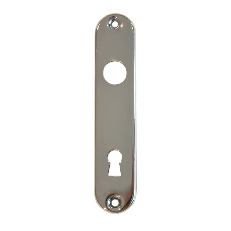 Serratura Incasso in Ottone Cromato 83x46 mm con Placca in Ottone Cromato 120x25 mm per Art. 5050039 - Olcese Ricci Scelto Dai Clienti