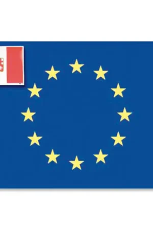 Novità Bandiera Adesiva PVC Lucido Europa e Italia - Decorazione Nautica per Barche