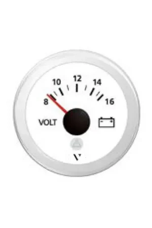 Voltmetro Nautico VDO Marine Ø 52 mm - Strumento Stagno IP67 con Illuminazione Rossa e LED Integrato per Barche e Yacht Prezzo Di Fabbrica